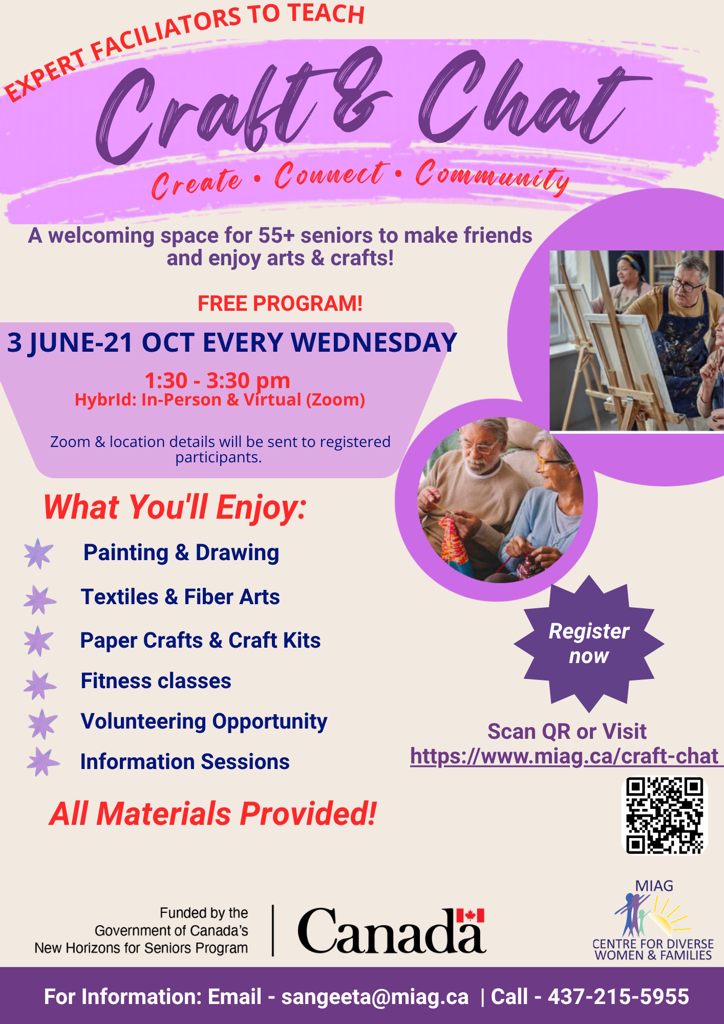 Craft & Chat Flyer image source: MIAG